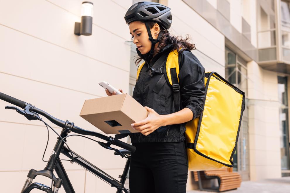 Gig worker delivering parcels