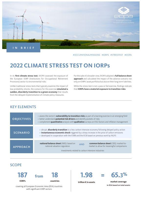 IORP climate stress test 2022