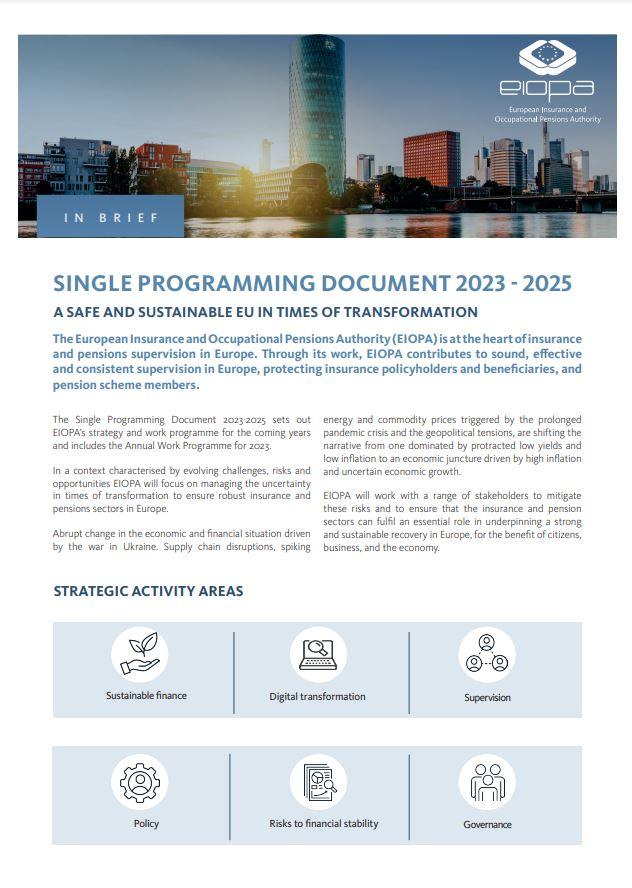 SINGLE PROGRAMMING DOCUMENT 2023 - 2025 - In brief